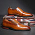 Elegant Men's Dress Shoes - Premium Business Leather Lace-up Brogue Footwear for Formal Events and Weddings